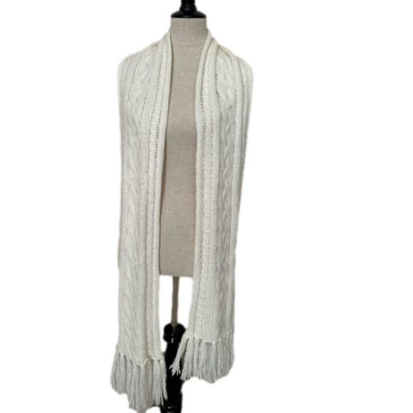Aeropostale Cable Knit Scarf Off-White - Picture 1 of 4